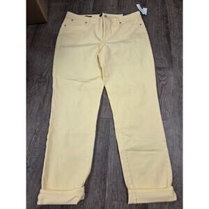 Talbots Jeans NWT 12 Light Soft Pale Yellow Slim Ankle Jeans